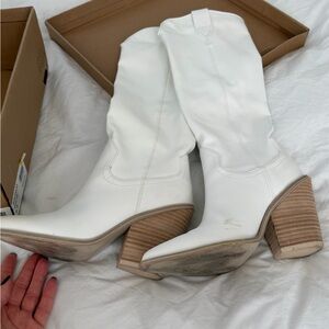 Steve Madden White Heeled Boots